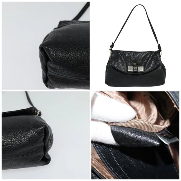 Chloe Elsie Hand Bag Leather 2way Black - Picture 11 of 14